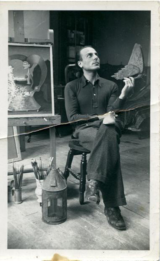 Ghérasim Luca nello studio di Victor Brauner, Paris, 1938