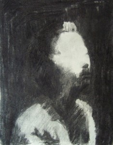 Matteo Ciardini - Figura in preghiera Carbone su carta cm 17×23, 2010