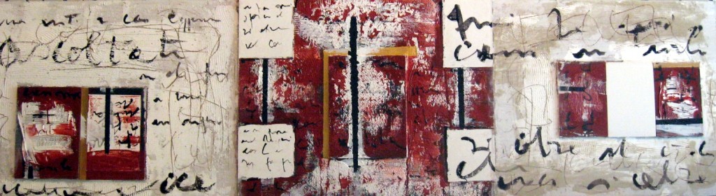 Biagio Cepollaro - Lingua-1. Dipinto su mdf, cm 40 x 150. Tecnica mista,2010